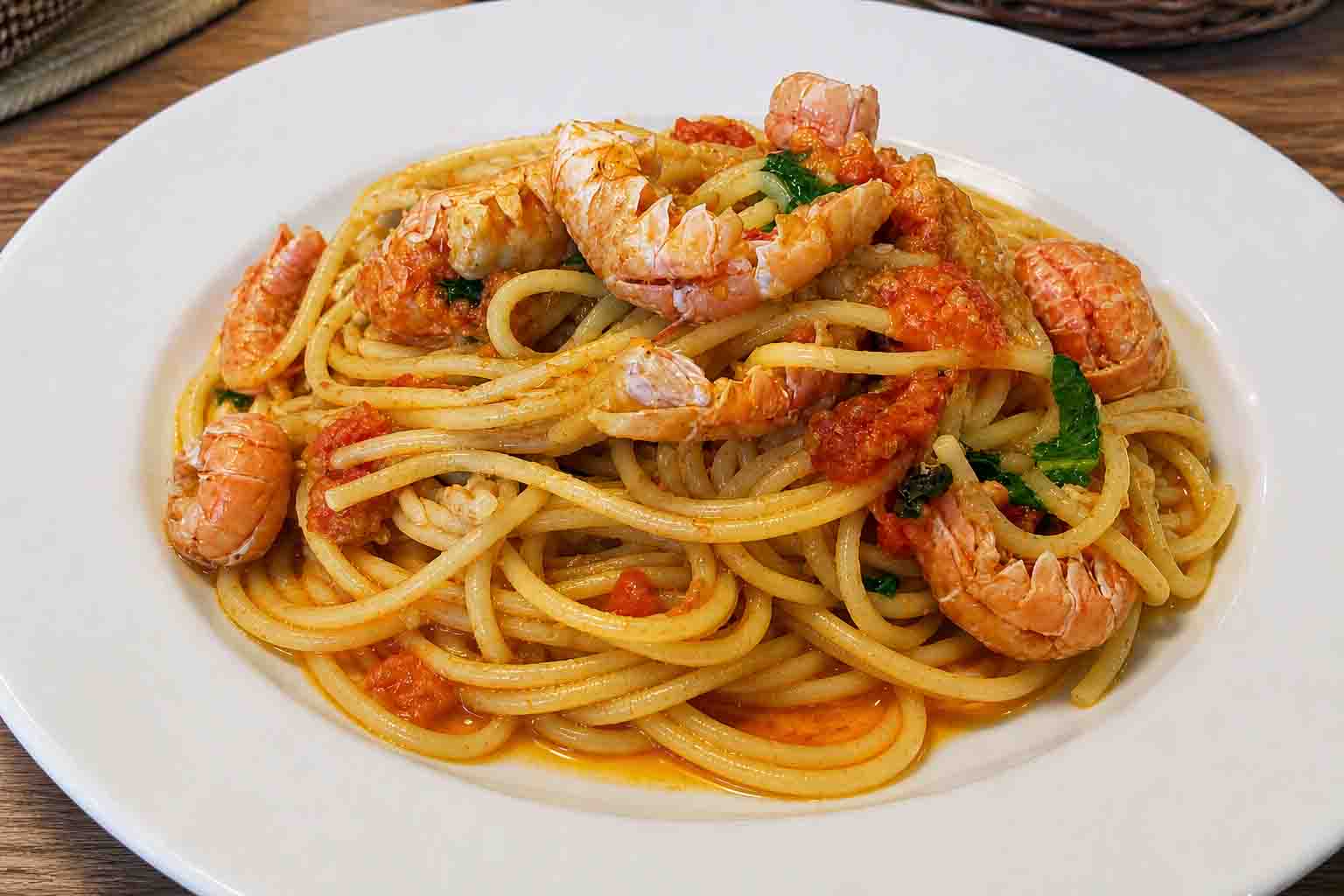 Spaghetti-scampi