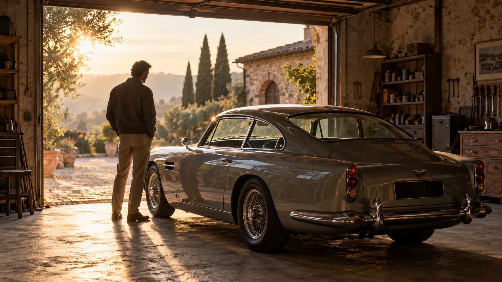 Auto d'epoca in garage