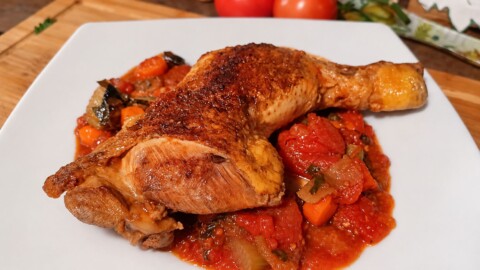 Pollo alla cacciatora di Andrea al piatto