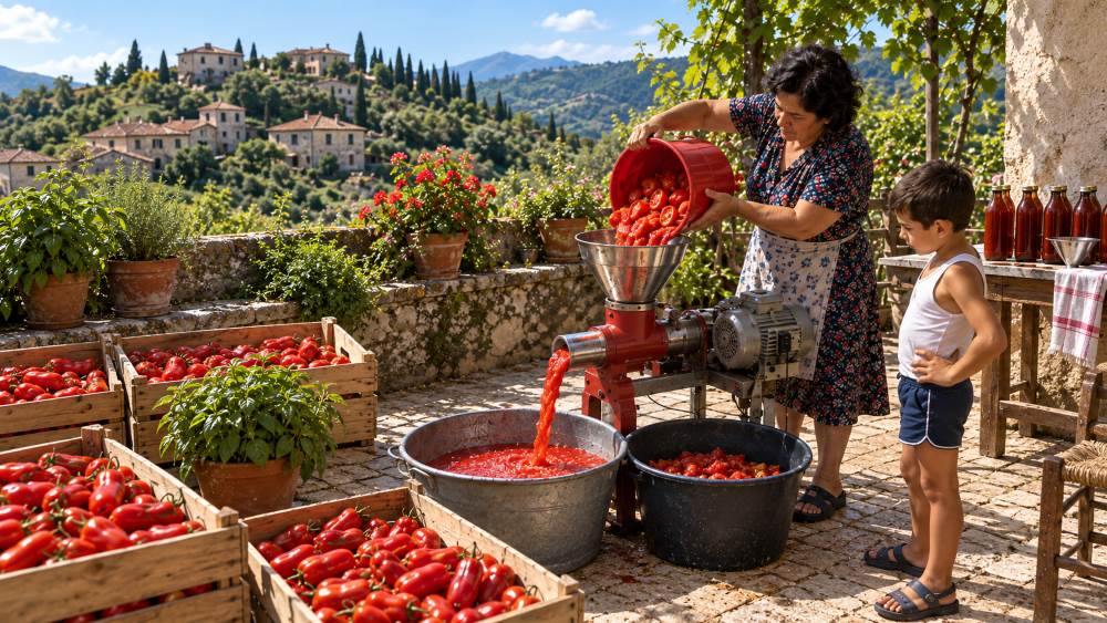 Tradizioni di una volta: le passate di pomodori fatte in casa